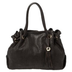 Furla Dark Brown Python Effect Tote