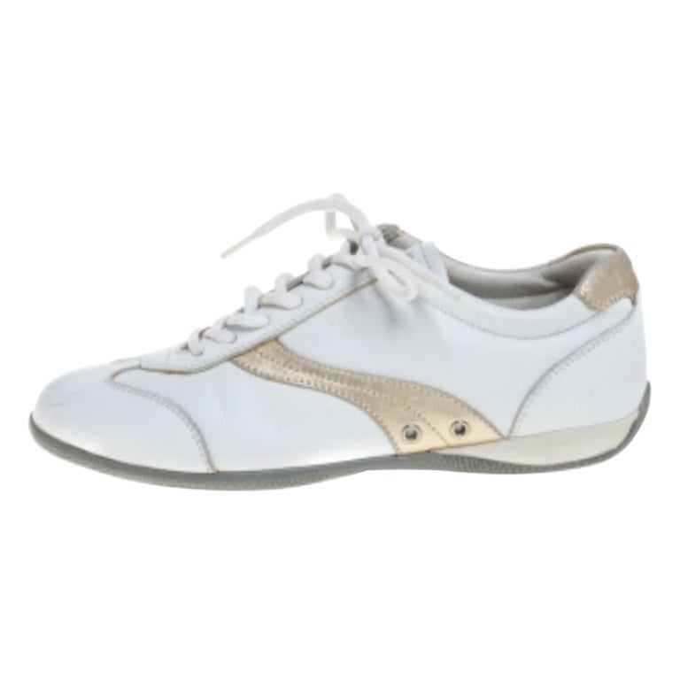 Prada Sports White Leather Lace Up Low Top Sneakers Size 35.5 For Sale