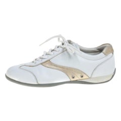 Prada Sports White Leather Lace Up Low Top Sneakers Size 35.5