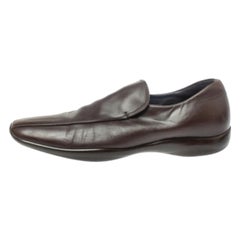 Prada Sports Brown Leather Slip On Loafers Size 42.5