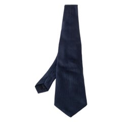 Boss By Hugo Boss Navy Blue Cotton Silk Tie