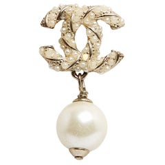 Chanel Boucles d'oreille Clous Golden CC crystal double row Earrings Studs