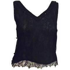 Chanel Black Lace Camisole With Sequins 7