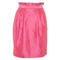 Alice + Olivia Pink Synthetic Paper Bag Waist Detail Mini Skirt XS