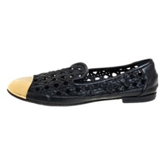Giuseppe Zanotti Gold Leather Cap Toe  Slip On Loafers Size 37