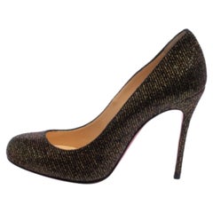 Christian Louboutin Brown Glitter Fabric Fifi Pumps Size 36