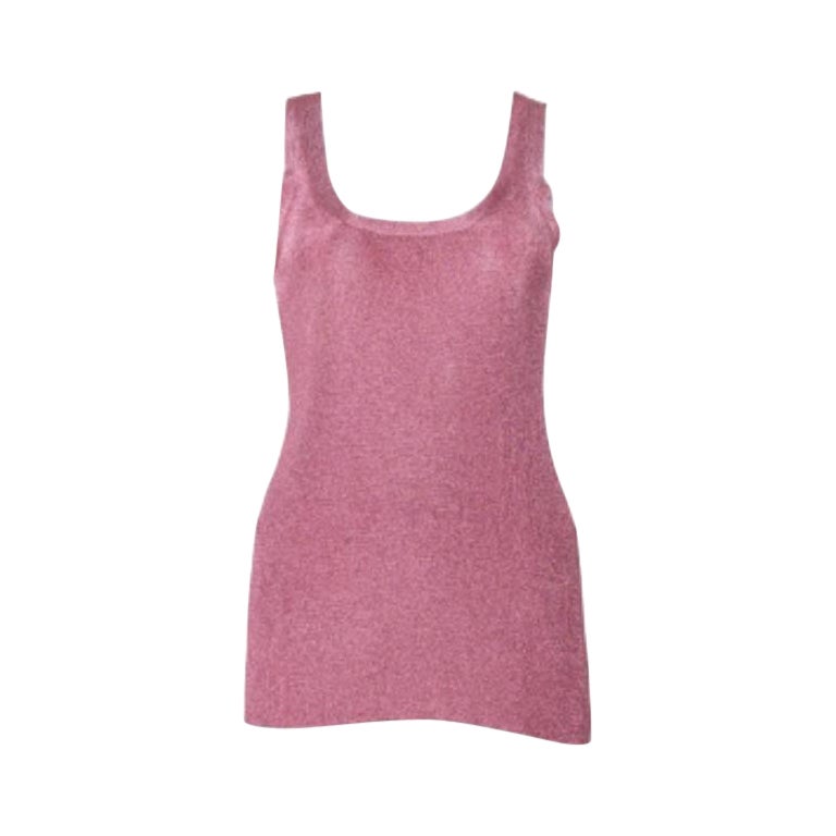 Gucci Pink Lurex Knit Tank Top XXS For Sale