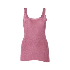 Gucci Pink Lurex Knit Tank Top XXS