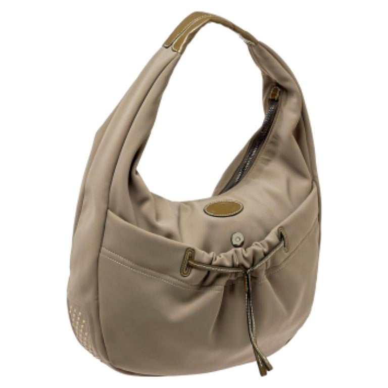 Tod's Grey Neoprene Fabric Hobo For Sale