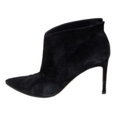 Gianvito Rossi Black Suede Kat Mid Booties Size 40.5