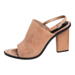 Alexander Wang Beige Suede Cole Slingback Sandals Size 40.5