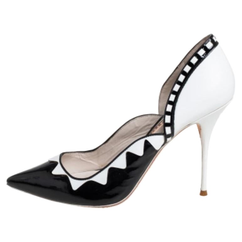 Sophia Webster Black/White Patent Leather And Leather D'orsay Pumps Size 40 For Sale