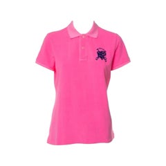 Ralph Lauren Neon Pink Cotton Pique Skinny Polo T-Shirt L