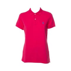 Ralph Lauren Pink Cotton Pique Skinny Polo T-Shirt L