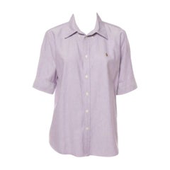 Ralph Lauren Purple Cotton Short Sleeve Button Front Shirt XL