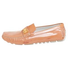 Louis Vuitton Beige Patent Leather Lombok Slip On Loafers Size 40