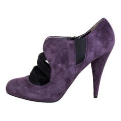 Miu Miu Purple Suede Ankle Booties Size 38.5