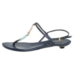 Missoni Blue Leather Thong Sandals Size 37