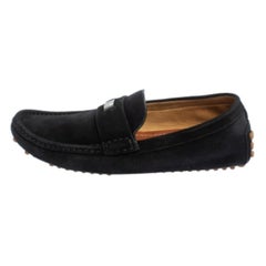 Gucci Black Suede Slip on Loafers Size 41.5