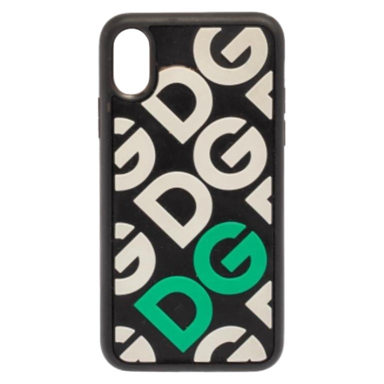 Dolce & Gabbana Black/White Rubber DG Logo iPhone X Case For Sale