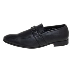 Salvatore Ferragamo Black Leather Slip On Loafers Size 43.5