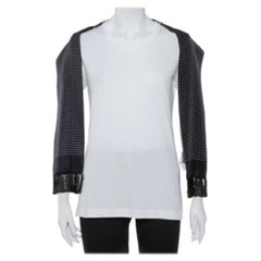 Dolce & Gabbana White Cotton Scarf Detailed T-Shirt M