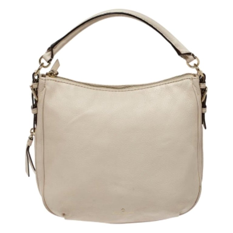 Kate Spade Leinen Weißes Leder Kleines Cobble Hill Ella Hobo im Angebot