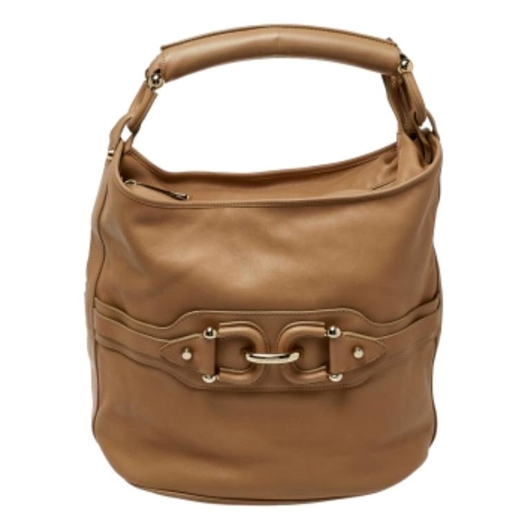 Burberry Beige Leather Horsebit Hobo For Sale