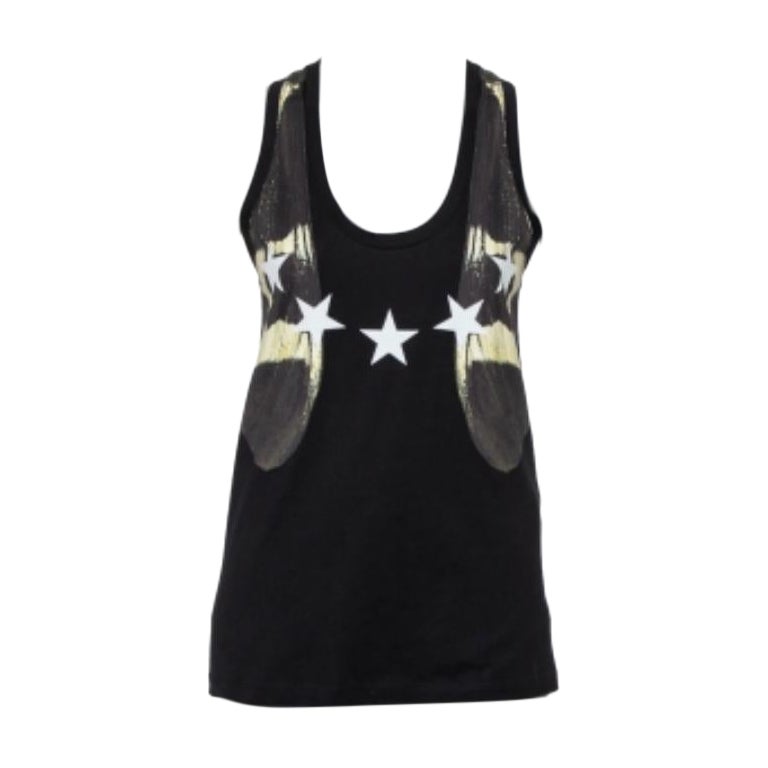 Givenchy Black Star Printed Cotton Tank Top S For Sale