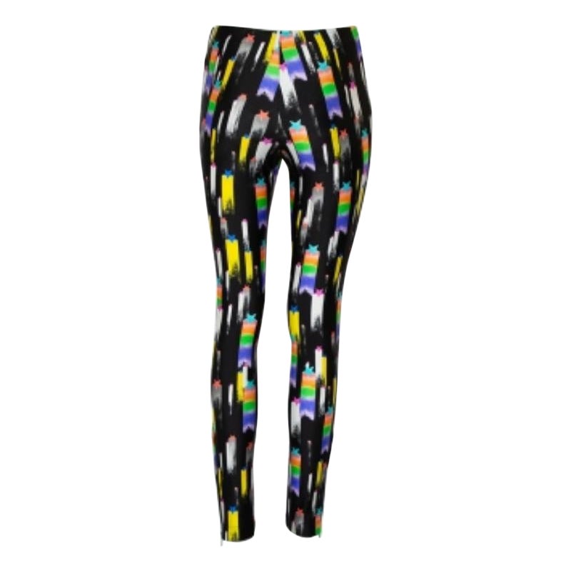 Gucci Black Shooting Star Printed Jersey Zipper Hem Detail Leggings S For Sale