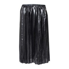 Isabel Marant Metallic Grey Lame' Pleated Knee Length Skirt M