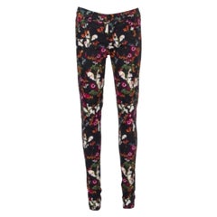 Alice + Olivia Black Floral Printed Denim Skinny Fit Jeans S