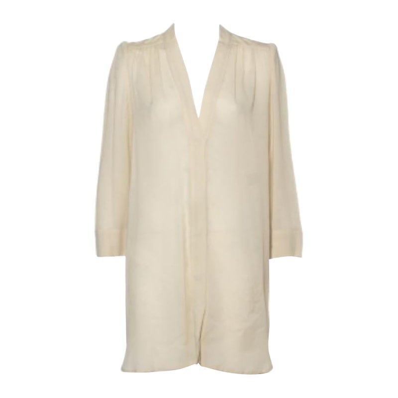 Isabel Marant Ecru Voile Button Front Rivera Shift Dress M For Sale