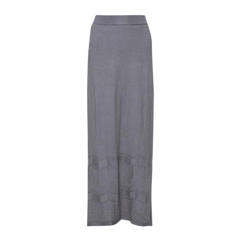 M Missoni Grey Patterned Knit Maxi Skirt S For Sale