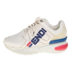 Fendi White Leather And Rubber Fendi-Fila Mania Logo Low Top Sneakers Size 39