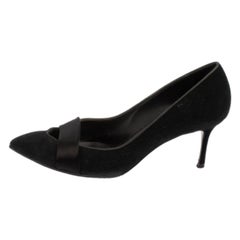 Giuseppe Zanotti Black Suede  Pointed Toe Pumps Size 37.5