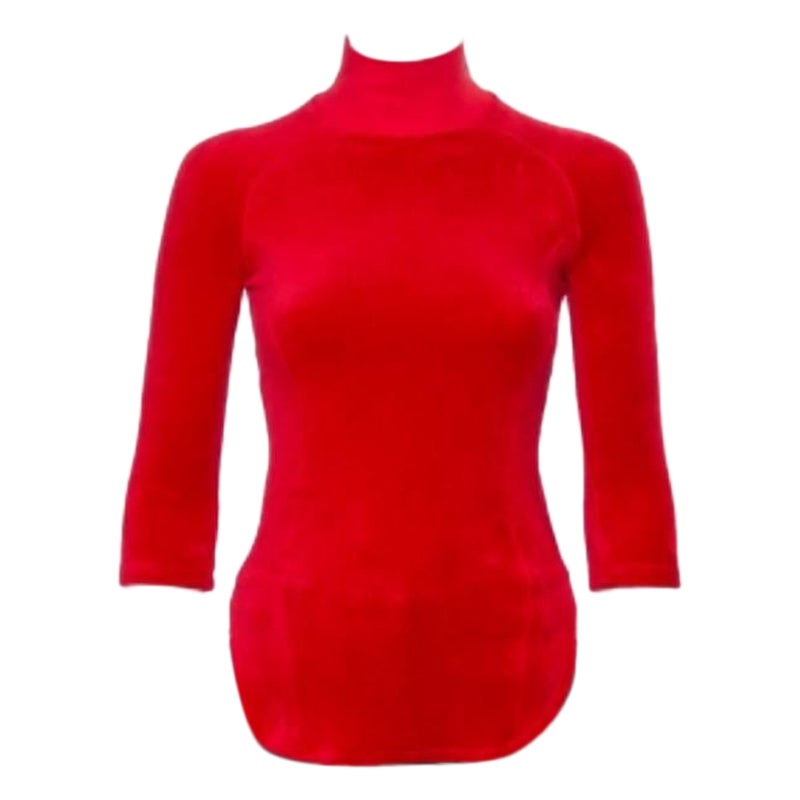 Vetements X Juicy Couture Top de cuello alto de terciopelo rojo M en venta