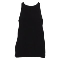Helmut Lang Black Textured Synthetic Raze Tank Top M