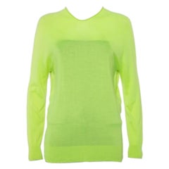 Balenciaga Neon Green Cashmere Oversized Pullover S