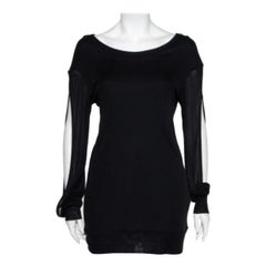 Ann Demeulemeester Black Modal Cutout Sleeve Detail T-Shirt M