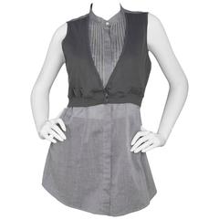 Brunello Cucinelli Cotton Zipper Sleeveless Top sz XL