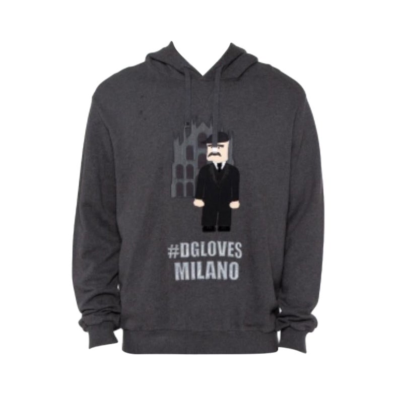 Dolce & Gabbana Grey Patchwork Detail Hooded Sweatshirt XXL For Sale