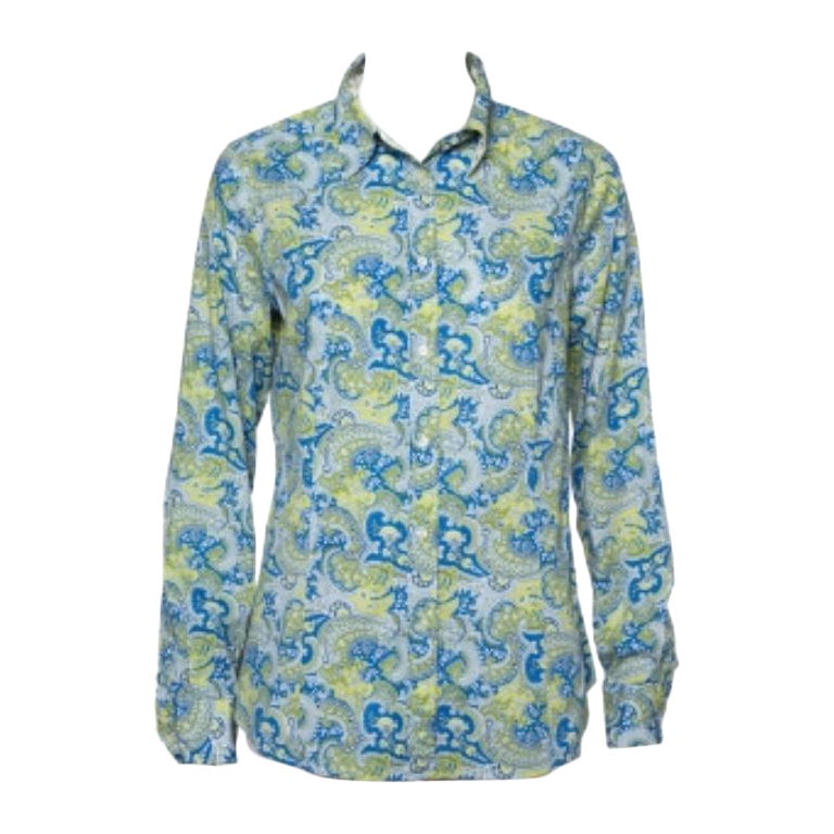 Etro Multicolor Paisley Printed Cotton Button Front Shirt L For Sale