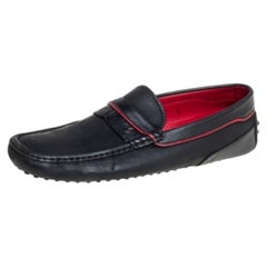 Tod's Black Leather Slip On Loafers Size 43