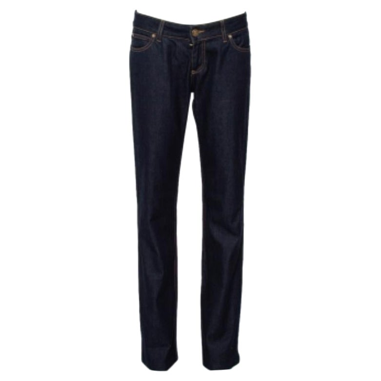 Gucci Navy Blue Denim Straight Leg Jeans S For Sale