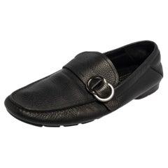 Versace Black Leather Slip On  Loafers Size 43.5