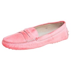 Tod's Pink Leather Penny Loafers Size 38