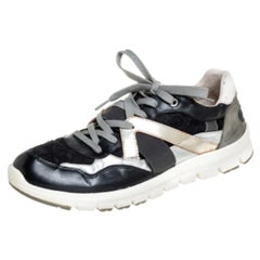 Dolce & Gabbana Tricolor Lace And Leather Low Top Sneakers Size 42