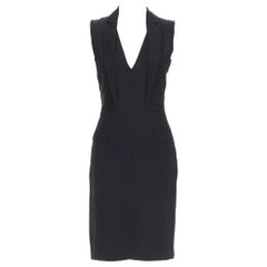 MAISON MARTIN MARGIELA 2014 black deconstructed raw edge cut sleeve dress FR38 M