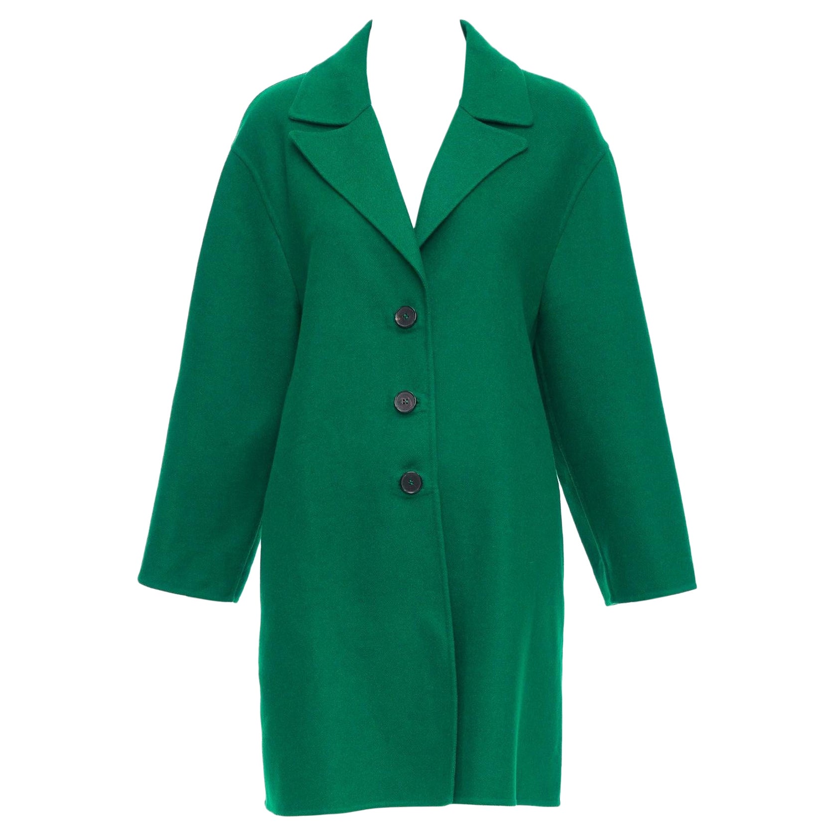 VALENTINO kelly green virgin wool blend single breasted oversized coat IT40 S For Sale